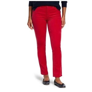 NWT NIC+ZOE high waist stretch velvet straight leg ankle pants AMARYLLIS Size 29